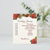 Hochzeitsprogramm, Zeitplan, BOHO Floral Retro (Stehend Vorderseite)