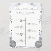 Hochzeitsprogramm Zeitplan – Elegante Florale Zere Programm (Vorderseite)