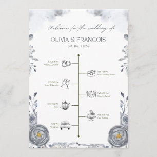 Hochzeitsprogramm Zeitplan – Elegante Florale Zere Programm
