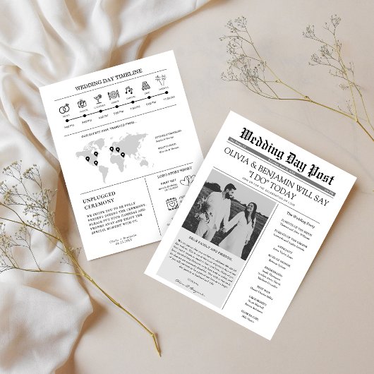 Hochzeitsprogramm Zeitung Zeitleiste Flyer