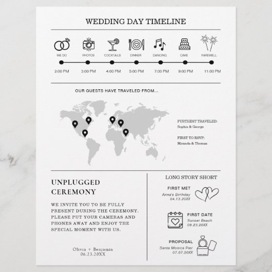 Hochzeitsprogramm Zeitung Zeitleiste Flyer (Hinten)