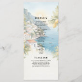 Hochzeitsprogramm Zitrone Amalfi-Küste | Italienis Menükarte (Rückseite)