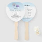 Hochzeitsprogramm zum Thema Blaues Meer Fächer (Vorne und Hinten)