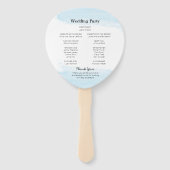 Hochzeitsprogramm zum Thema Blaues Meer Fächer (Rückseite)