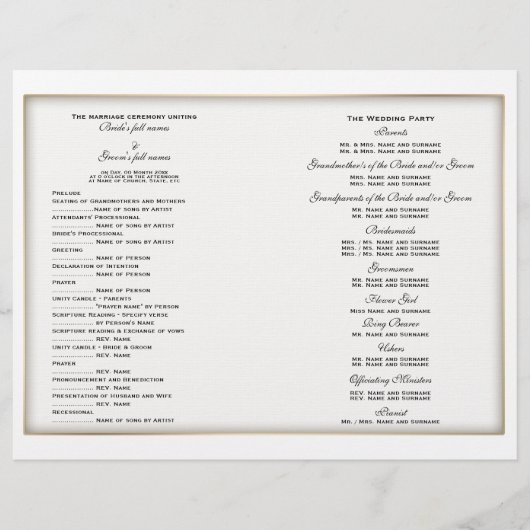 Hochzeitsprogramm (zwei) (Vorderseite)