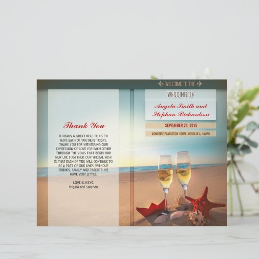 Hochzeitsprogramme (Stehend Vorderseite)