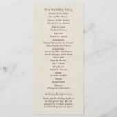 Hochzeitsprogramme am Strand Programm (Rückseite)