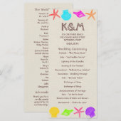 Hochzeitsprogramme am Strand Programm (Vorne/Hinten)