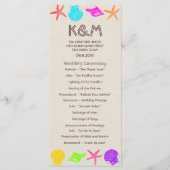 Hochzeitsprogramme am Strand Programm (Vorderseite)