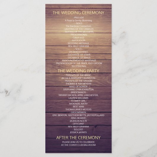 Hochzeitsprogramme Autumn Maple Blätter Pumpkins W Programm (Rückseite)