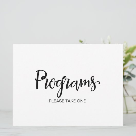 Hochzeitsprogramme Bitte nehmen Sie ein Zeichen Einladung (Stehend Vorderseite)