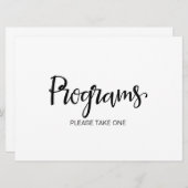 Hochzeitsprogramme Bitte nehmen Sie ein Zeichen Einladung (Vorne/Hinten)