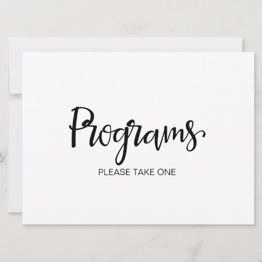 Hochzeitsprogramme Bitte nehmen Sie ein Zeichen Einladung (Vorderseite)