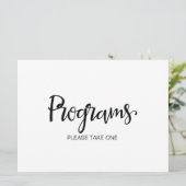 Hochzeitsprogramme Bitte nehmen Sie eins Einladung (Stehend Vorderseite)