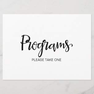 Hochzeitsprogramme Bitte nehmen Sie eins Einladung
