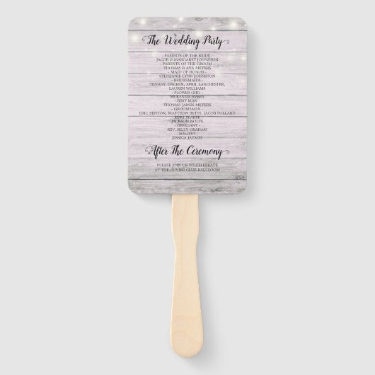 Hochzeitsprogramme Champagner Glass Rustikales Hol Fächer (Rückseite)