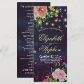 Hochzeitsprogramme Chic florale Lila String Lights Programm (Vorne/Hinten)