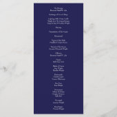 Hochzeitsprogramme der Orange Navy Blue Peony Rose Menükarte (Rückseite)