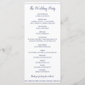 Hochzeitsprogramme - Elegante marine blaue Reben Programm (Rückseite)