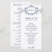 Hochzeitsprogramme - Elegante marine blaue Reben Programm (Vorne/Hinten)