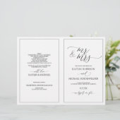 Hochzeitsprogramme Elegante Skinny Calligraphy Bla (Stehend Vorderseite)