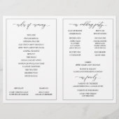 Hochzeitsprogramme Elegante Skinny Calligraphy Bla (Rückseite)