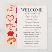 Hochzeitsprogramme Flache Zeremonie Elegantes Erin Programm (Vorne/Hinten)
