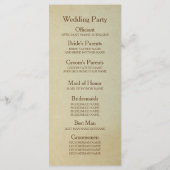 Hochzeitsprogramme für Ananas Programm (Rückseite)