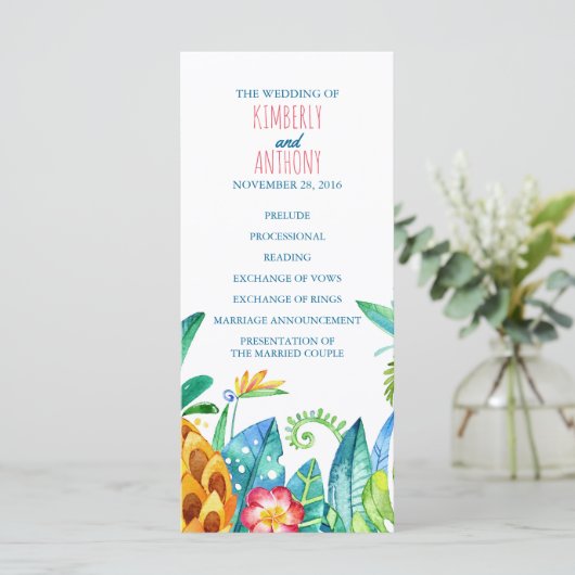 Hochzeitsprogramme für Ananas Programm (Stehend Vorderseite)