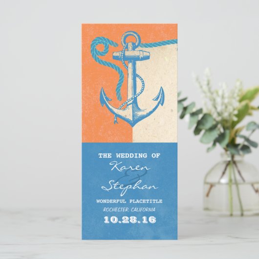 Hochzeitsprogramme für Anker Programm (Stehend Vorderseite)