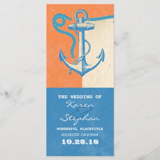 Hochzeitsprogramme für Anker Programm (Vorderseite)