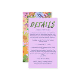 Hochzeitsprogramme für Blume Visitenkarte