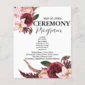 Hochzeitsprogramme für Burgund Sangria (Vorderseite)