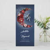 Hochzeitsprogramme für Burgund und Navy Blue Vinta Programm (Stehend Vorderseite)