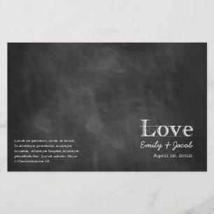 Hochzeitsprogramme für Chalkboards