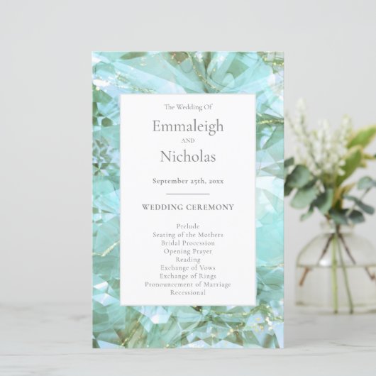 Hochzeitsprogramme für Edelglas (Stehend Vorderseite)