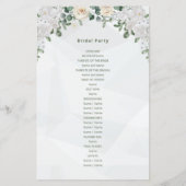 Hochzeitsprogramme für Flora und Fauna (Rückseite)