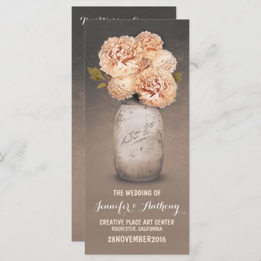 Hochzeitsprogramme für gemalte Mason Programm (Vorne/Hinten)