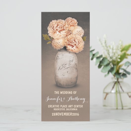 Hochzeitsprogramme für gemalte Mason Programm (Stehend Vorderseite)