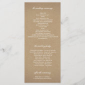 Hochzeitsprogramme für Gipskraut und Rosen Programm (Rückseite)