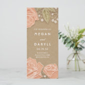 Hochzeitsprogramme für Gipskraut und Rosen Programm (Stehend Vorderseite)