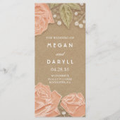 Hochzeitsprogramme für Gipskraut und Rosen Programm (Vorderseite)