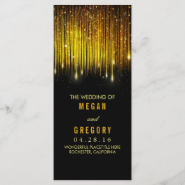 Hochzeitsprogramme für Gold und Black String Light Programm