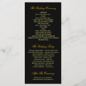 Hochzeitsprogramme für Gold und Black String Light Programm (Rückseite)