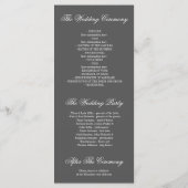 Hochzeitsprogramme für Gold und Grau Vintag Programm (Rückseite)