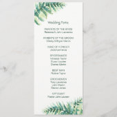 Hochzeitsprogramme für grüne Wasserfarben Programm (Rückseite)