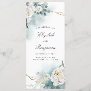 Hochzeitsprogramme für Grünpflanzen und Weiße Blum Programm