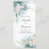 Hochzeitsprogramme für Grünpflanzen und Weiße Blum Programm (Vorne/Hinten)