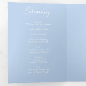 Hochzeitsprogramme für hellgelbe und blassblaue Ro Dreifach-gefaltete Programmkarte (Innen Erste Seite)