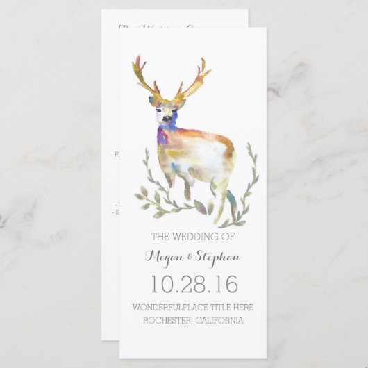 Hochzeitsprogramme für Hirsche Programm (Vorne/Hinten)
